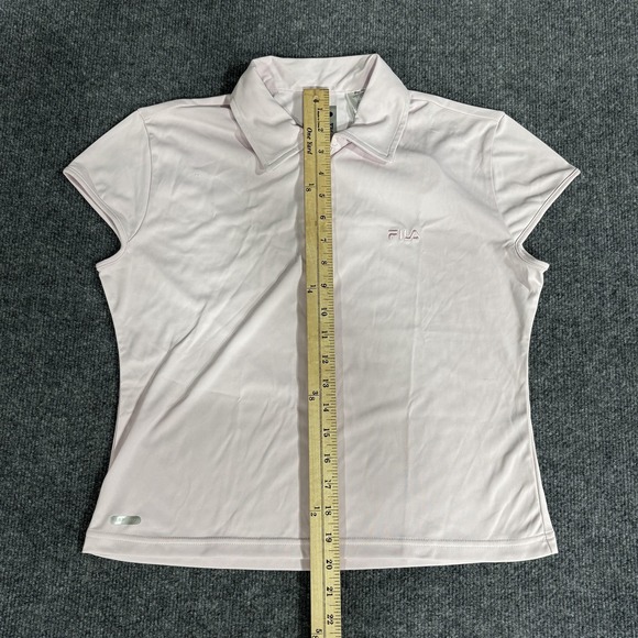 Fila Lecco Cap Sleeve Top Womens Large Light Pink Performance Polo Shirt Tennis - Picture 9 of 14